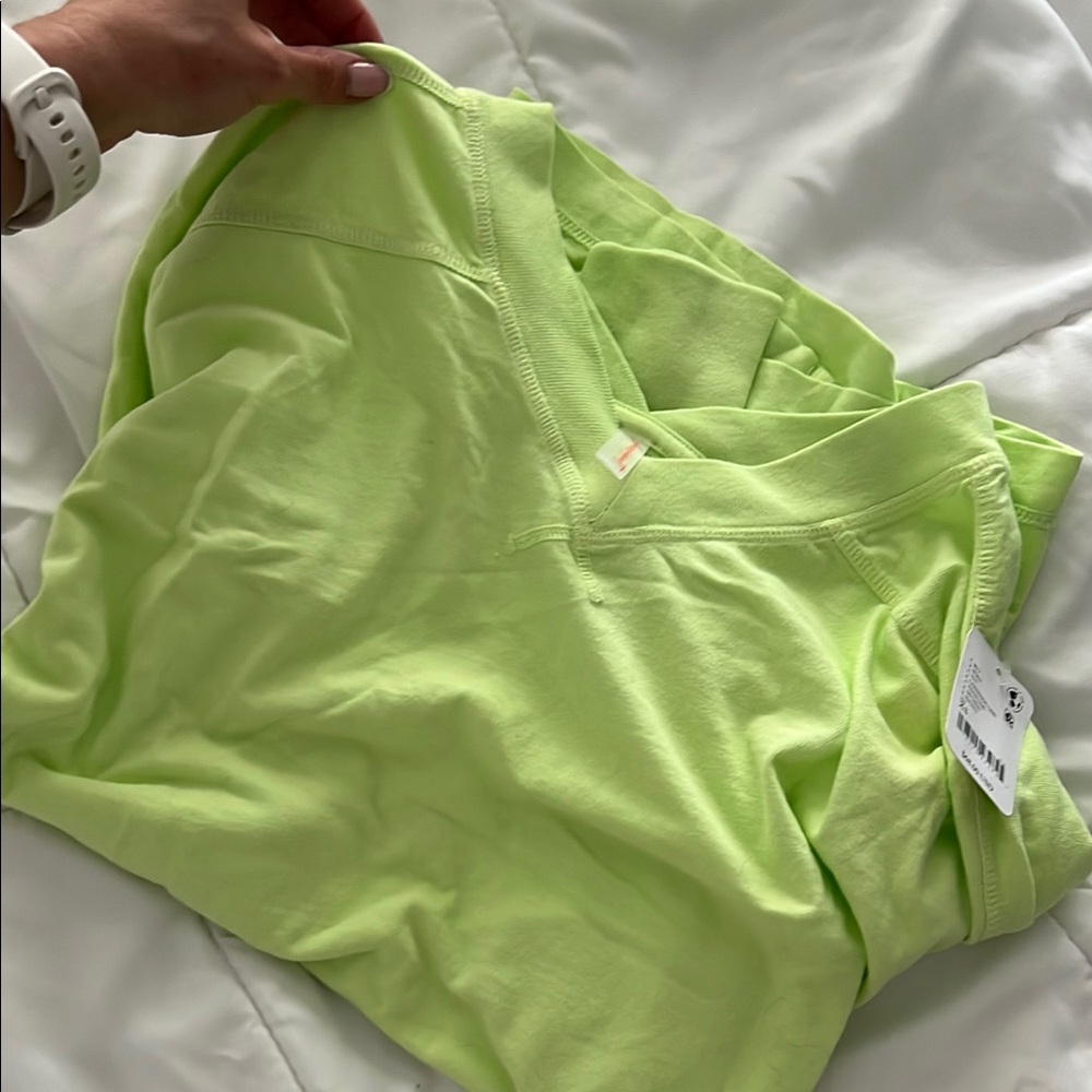 Free People Lime Long Sleeve Tee